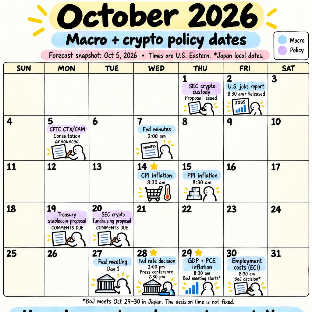 frankdegods's tweet photo. key upcoming crypto + macro dates for October https://t.co/IfJti0oSZL