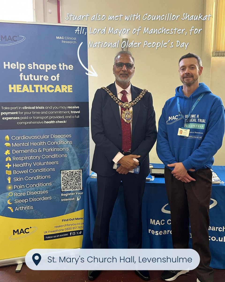 MAC_Research's tweet photo. Ever considered joining a #ClinicalTrial? #MACClinicalResearch has been out and about in #Manchester and #Liverpool talking about our current and upcoming research studies.
To learn more and register your interest, visit our website via: https://t.co/2okprBz4oQ https://t.co/qs2iuIUyZK