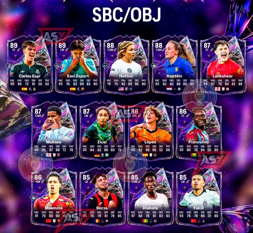 FutSheriff's tweet photo. 🚨BREAKING : FULL SBC/OBJ COMING DURING FUTURE STARS ⭐️✨✨

STATS ARE PREDICTION #FC27 https://t.co/hWh2vCMqdI