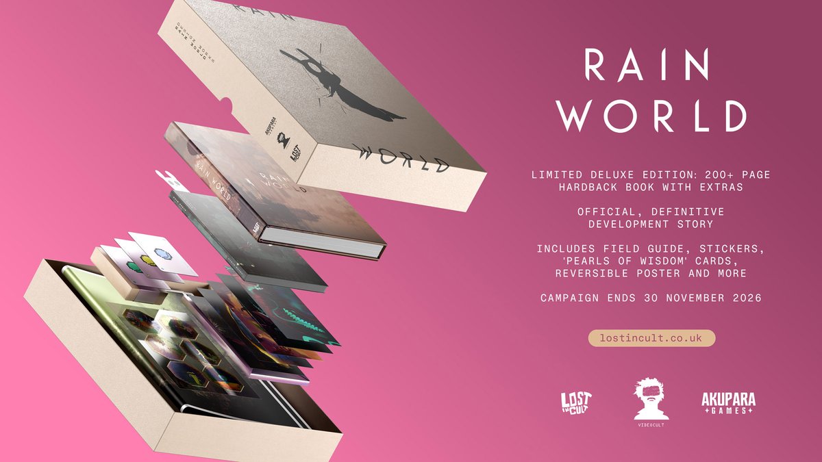 theartbookguy's tweet photo. ICYMI: Rain World: Design Works from @lostincult has been revealed and shares the development history and visuals behind the game.
The Deluxe Edition can be pre-ordered until November 30th. Buy it here; https://t.co/lQudY8ZZbD https://t.co/sqFC03qW1G