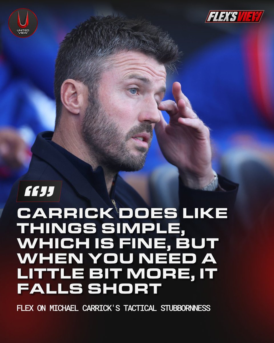 unitedviewtv's tweet photo. Simple football is fine when it works, but United need Carrick to show some courage when the team is struggling ๐จ
#FlexsView https://t.co/eFitH1Hzy5