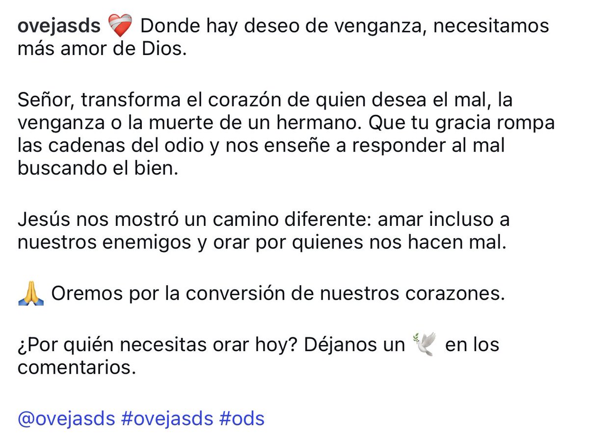 johncondoto's tweet photo. #Repost @ovejasds with @use.repost
・・・
❤️‍🩹 Donde hay deseo de venganza, necesitamos más amor de Dios.
@ovejasds #ovejasds #ods https://t.co/9DgEAMLjh9