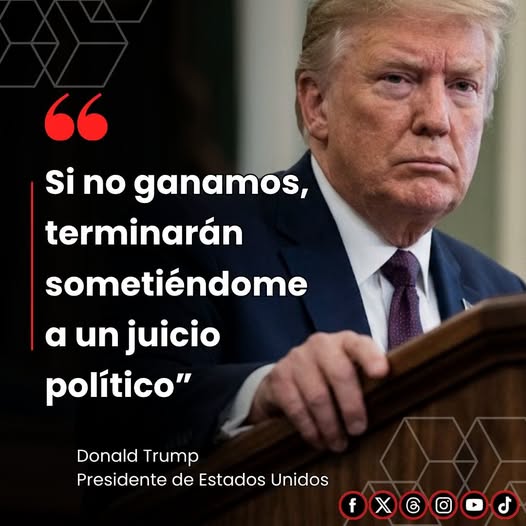SalomnMontoya1's tweet photo. Durante un acto en Oklahoma, Donald Trump pidió a sus seguidores respaldar a los candidatos republicanos y advirtió: “Por favor, hagan de cuenta que estoy en la boleta. Si no ganamos, terminarán sometiéndome a un juicio político”, afirmó Trump. Esta cagao y no es de miedo. https://t.co/S9McQNi1hG