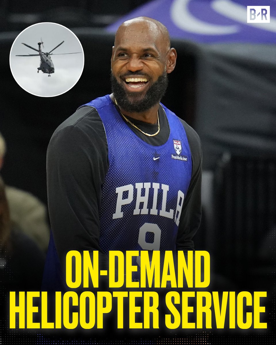 BleacherReport's tweet photo. LeBron's deal includes an 'on-demand' helicopter service to use whenever he wants 👀🚁

More details: https://t.co/1ZiruKG8gp https://t.co/p5hNASllcy