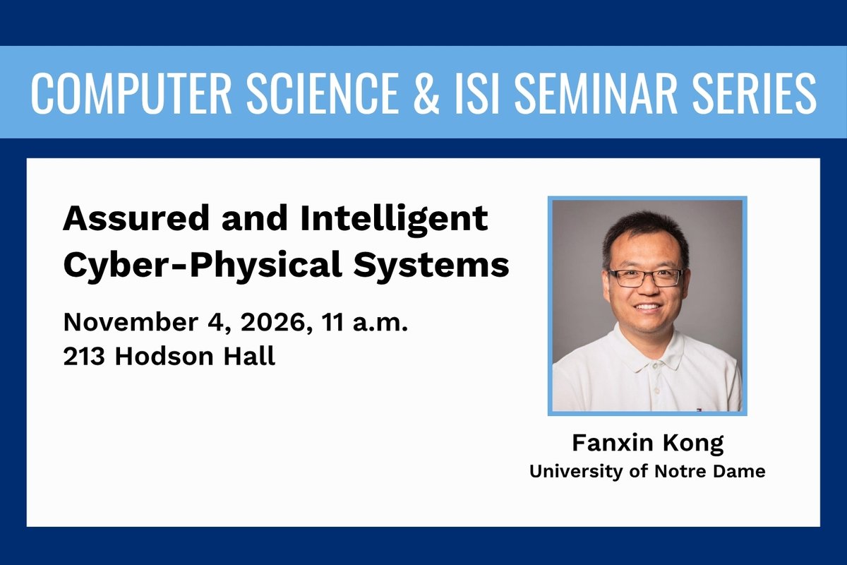 JHUCompSci's tweet photo. Join us and @JHUISI on November 4 for a joint seminar featuring @NotreDame’s Fanxin Kong! Learn more here: https://t.co/l8VJQGjk4W https://t.co/A4E42pYALX