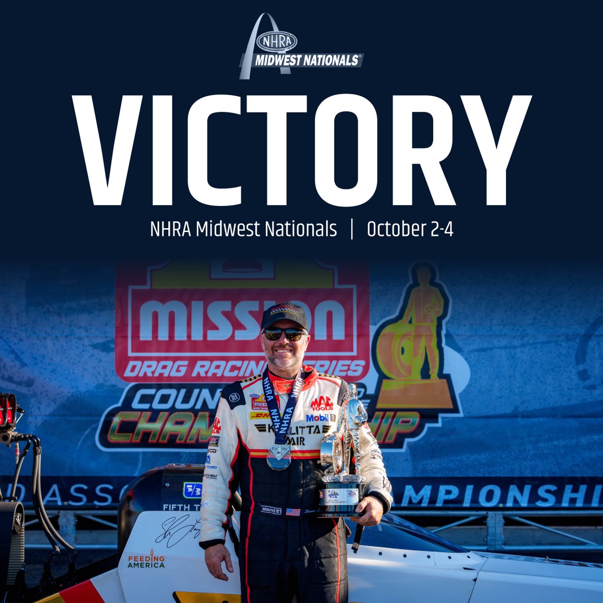 SealMasterNet's tweet photo. The momentum just keeps building! 🏆

Congratulations to @ShawnLangdon333 and all of @TeamKalitta on an outstanding weekend at the #NHRA Midwest Nationals! After qualifying No. 1, Shawn raced to his fourth consecutive victory and extended his lead in the Top Fuel championship standings. #MidwestNats #TeamKalitta