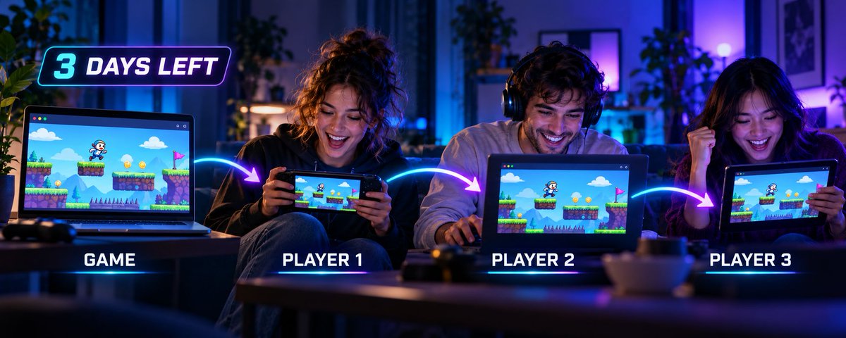 prlrgg's tweet photo. 3 days left in Opening Night. 🎮

Today’s mission isn’t more impressions.

It’s this:

Your game → Player 1 → Player 2 → Player 3

Send the first challenge. Ask each player to pass it to someone new.

Let’s see which games can keep the chain going.

https://t.co/SYSz9JlK4I https://t.co/EIVIJA0cVL