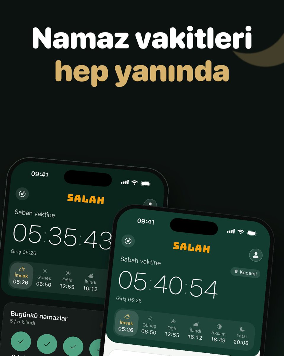 icyTower1905's tweet photo. Bir süredir üzerinde çalıştığım uygulamam Salah, App Store'da yayında.

Namaz vakitleri, ezan bildirimi, vakte bağlı alarmlar, mushaf, kıble ve ibadet takibi tek uygulamada.

iPhone için indirebilirsiniz, Android yakında:
https://t.co/KayfqGkWJ9 https://t.co/4T9XslsQSu