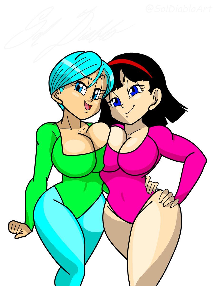 SolDiabloArt's tweet photo. My first commission! 🥰 #fanart #cartoon #dragonballz #dragonballfanart #sexy #thicc #bulma #bulmadragonball #videl #workout #workoutgirl #workoutclothes #videldragonball #videldragonballz #bulmadragonballz https://t.co/gtbjbYPxbN