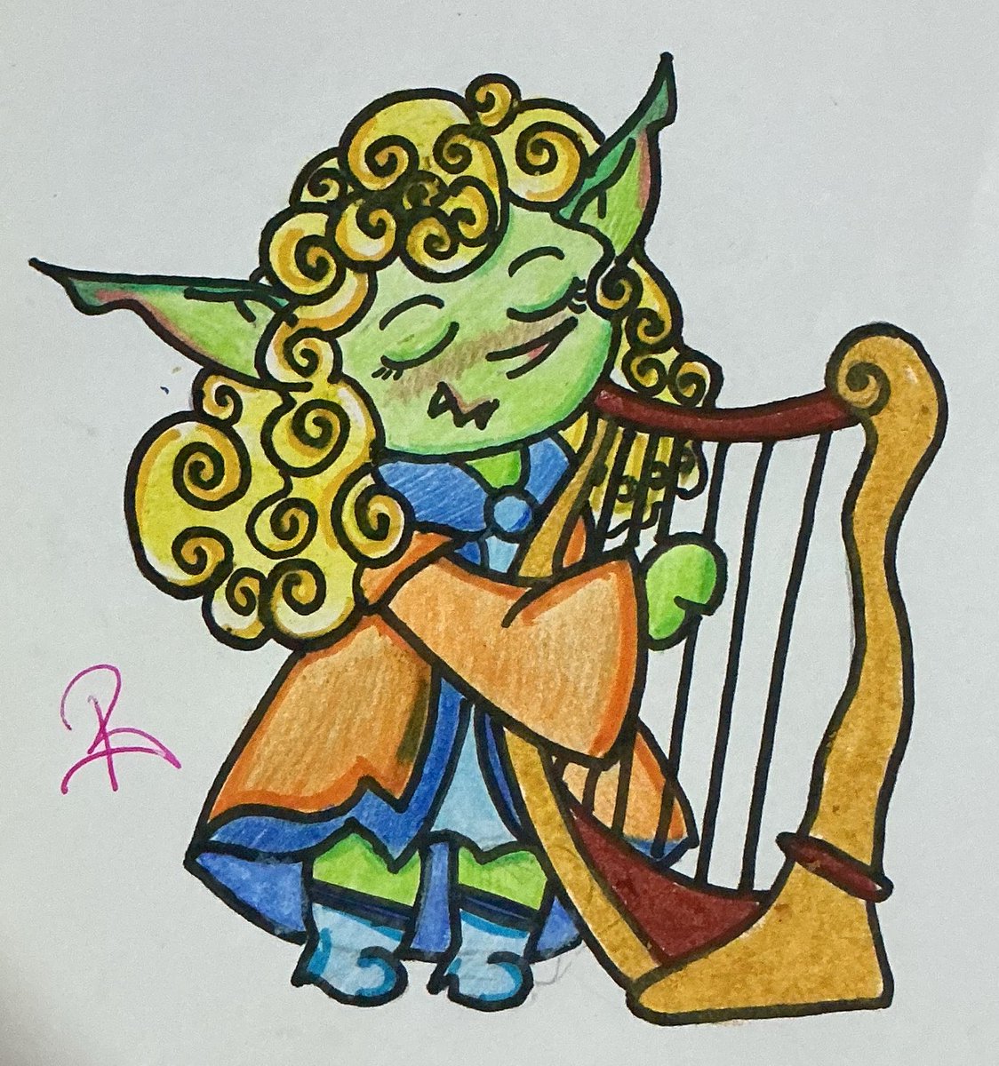Raaquelinya's tweet photo. Day 5: musician goblin🎶🎼🎧 https://t.co/exo604PpCq