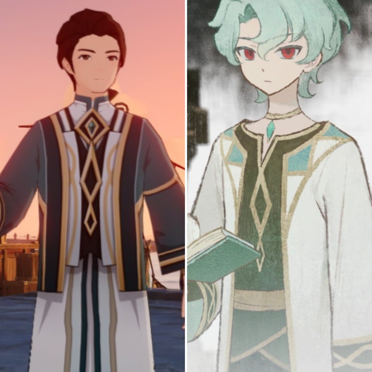 dottore_posting's tweet photo. could dottore already have been an akademiya student at 8 years old? his clothes look very similar to the uniform https://t.co/Ji2BmGCISR