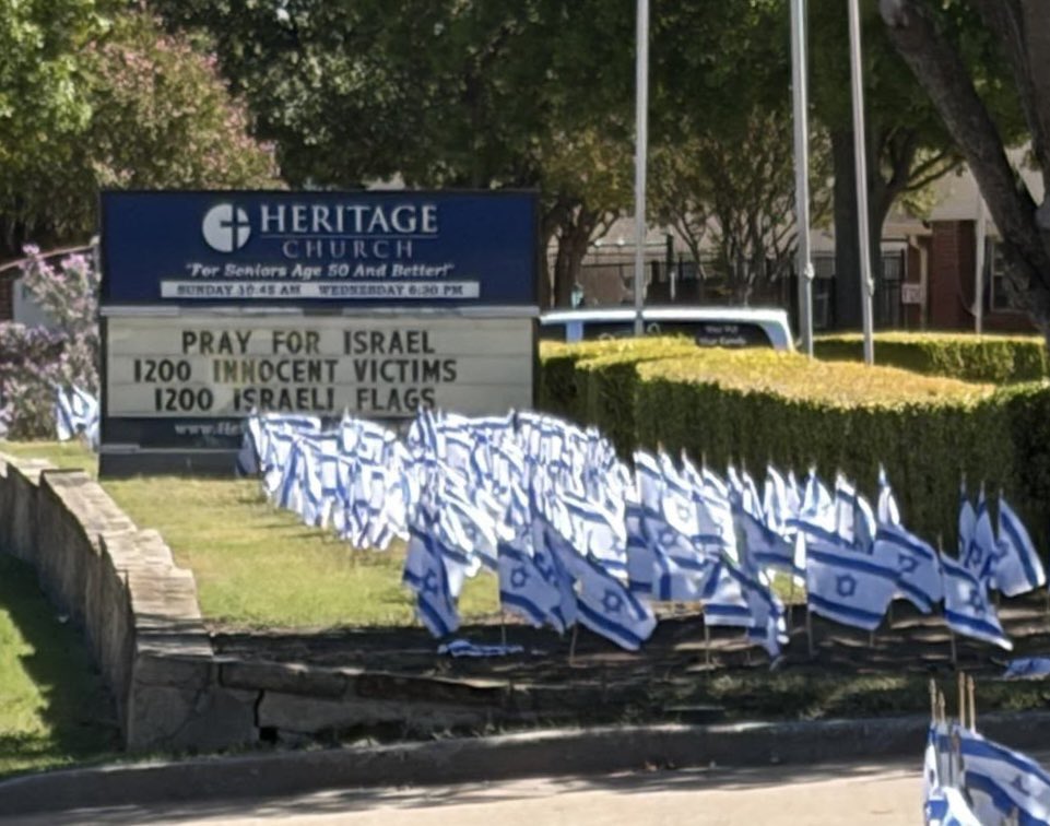 CJUofficial's tweet photo. A Dallas, Texas church honors the 1,200 lives taken on 10/7 with a moving display of 1,200 Israeli flags, standing in friendship, solidarity, and unwavering allyship with Israel. 

Stronger together ✝️💟✡️ https://t.co/NUPucnEuaC