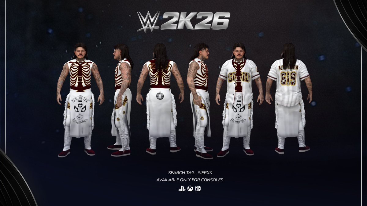 JerxxWWE's tweet photo. NEW UPLOAD ON COMUNITY CREATIONS‼️

DOMINIK MYSTERIO Lucha Libre AAA 03.08.26 and CUSTOM match new gear by @crashoutayala now available on #WWE2K26 in ALL 
CONSOLES.

Search Tag: JERXX 

#WWERaw             #LuchaLibreAAA #SmackDown             #WWENXT https://t.co/8cQvM0VTKZ
