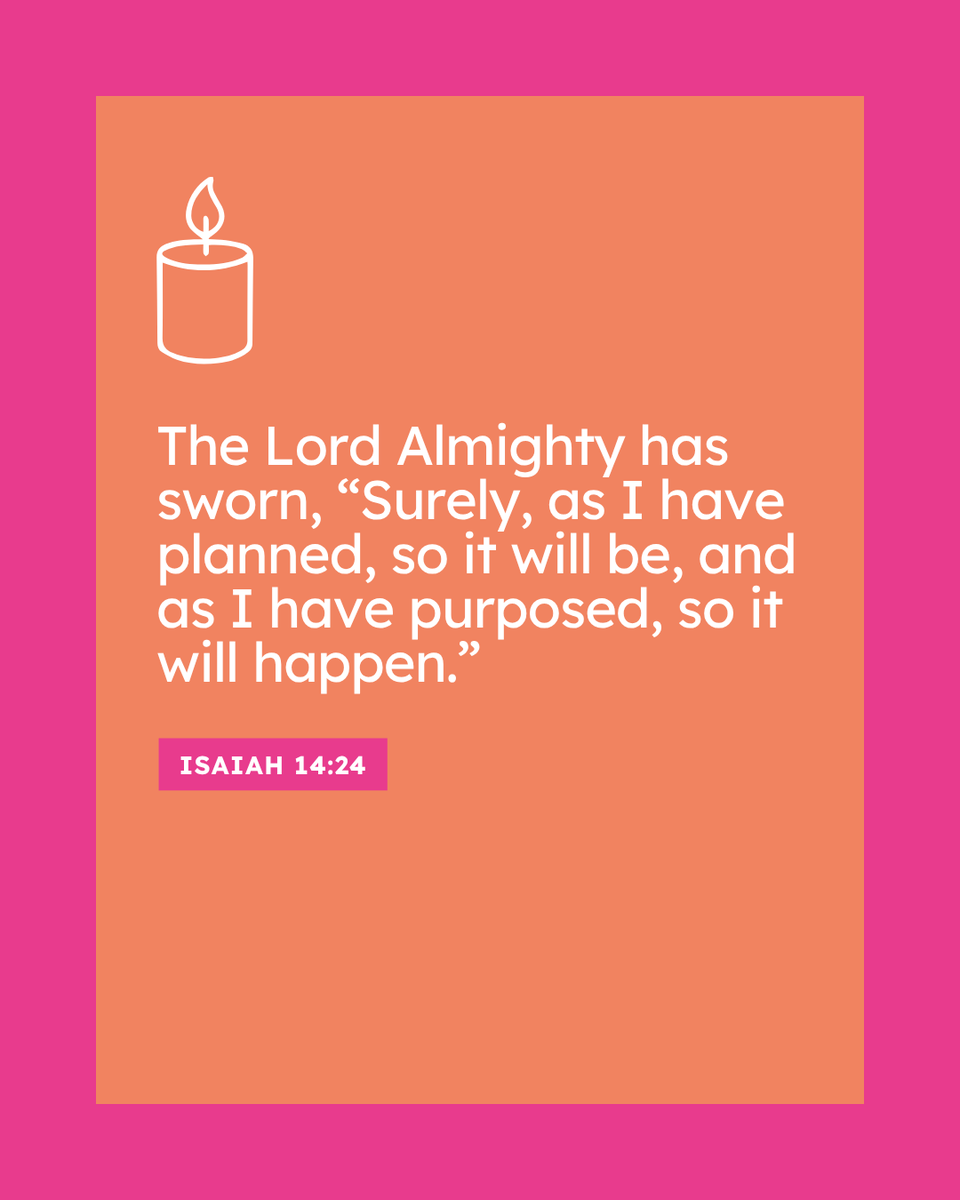 Hope1032's tweet photo. What God has planned, he will do. Trust his purposes today. 🕯️
#VerseOfTheDay #Hope1032 https://t.co/5uHTKPXjsb