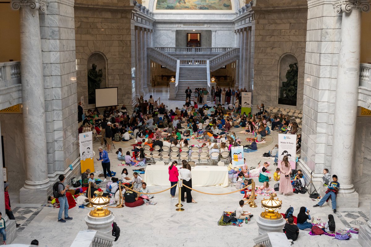 utahsenate's tweet photo. Children who read become adults who succeed. That’s why the Utah Senate continues to prioritize early literacy, including passing S.B. 241 this year to identify reading challenges sooner. We know that when children and their parents have the right tools to develop a love of reading, it lays the foundation for success in school and beyond. We’re excited to see students, families and Utahns across the state participate in the first Utah Reads Read-a-Thon, picking up books in schools, libraries, workplaces and even the Capitol Rotunda.