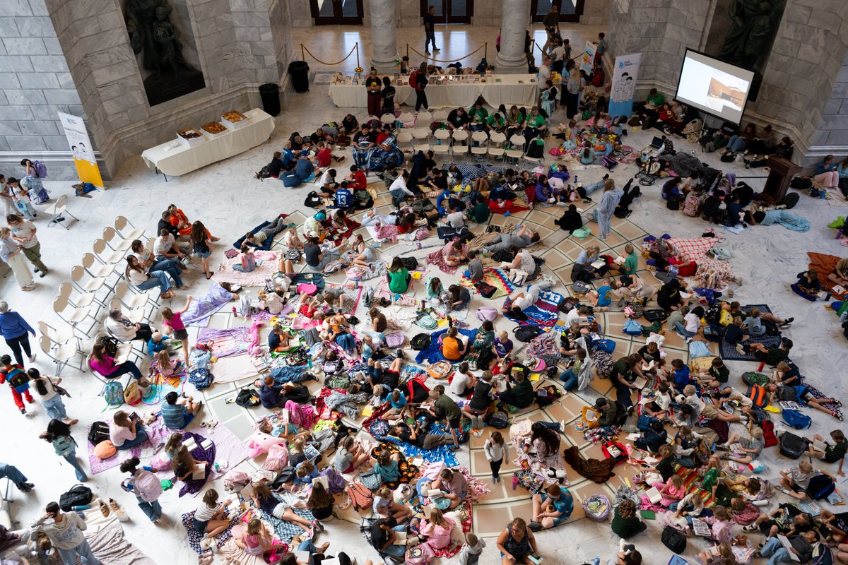 utahsenate's tweet photo. Children who read become adults who succeed. That’s why the Utah Senate continues to prioritize early literacy, including passing S.B. 241 this year to identify reading challenges sooner. We know that when children and their parents have the right tools to develop a love of reading, it lays the foundation for success in school and beyond. We’re excited to see students, families and Utahns across the state participate in the first Utah Reads Read-a-Thon, picking up books in schools, libraries, workplaces and even the Capitol Rotunda.