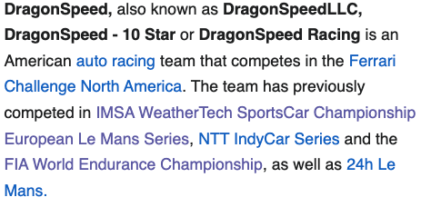 turbobakers's tweet photo. "So beautiful, the space between."

Never knew a wikipedia edit would make me shed a tear. End of an Era for DragonSpeed indeed. ⭐️ https://t.co/XHUZLZa26m