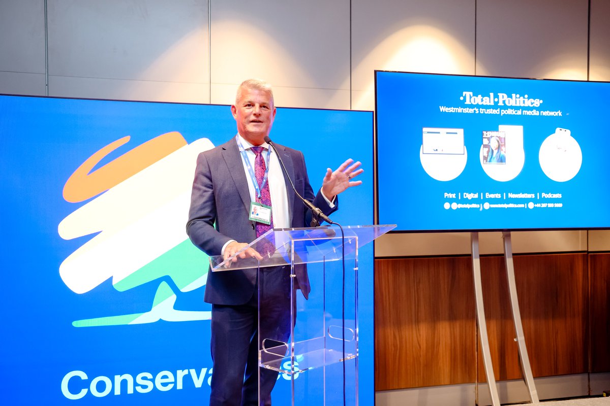 TotalPolitics's tweet photo. 51 years of LGBT+ @Conservatives celebrated with the MPs who fought for equal marriage, marked at the Pride Reception at #CPC26.

With host @anguswyatt &amp; Rt Hon Sir @JamesCleverly MP, Rt Hon @StuartAndrew MP, @marcgoldfinger_  of @ConHome &amp; @EmmaBest22 AM. https://t.co/kPkJh1lIZw