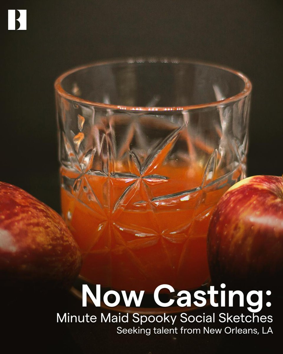 Backstage's tweet photo. Freshly squeezed scares, anyone?

Minute Maid is casting actors for spooky comedy sketches filming in New Orleans, with roles paying up to $1,000. Apply here: https://t.co/MCnaK0a4UH https://t.co/OhNSAHXsDf