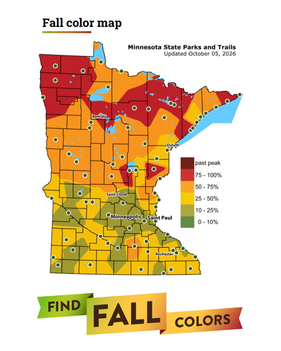 TreeTrust's tweet photo. At @TreeTrust we know every vibrant fall landscape starts with healthy trees. We love using the Fall Color Finder from @mndnr to track color changes and to celebrate the trees that make Minnesota so colorful this season.

Use the DNR's Fall Color Finder:  https://t.co/4P7vd8ti4n https://t.co/dkwSFlXAO5