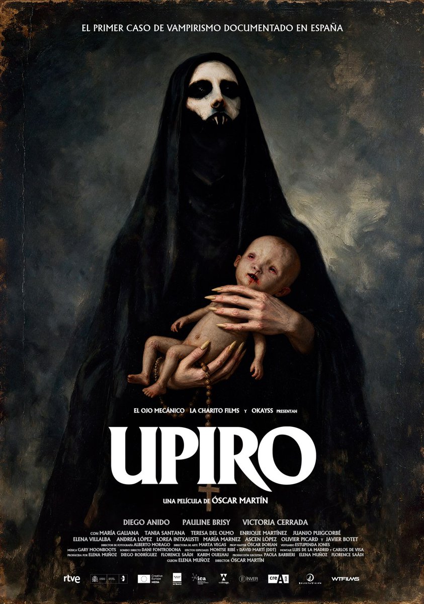 Aullidos's tweet photo. Os mostramos en exclusiva el póster oficial de #Upiro, la película de Óscar Martín ('Amigo') inspirada en el primer caso de vampirismo documentado en España. En cines el 19 de febrero https://t.co/7HdyiRuXaZ