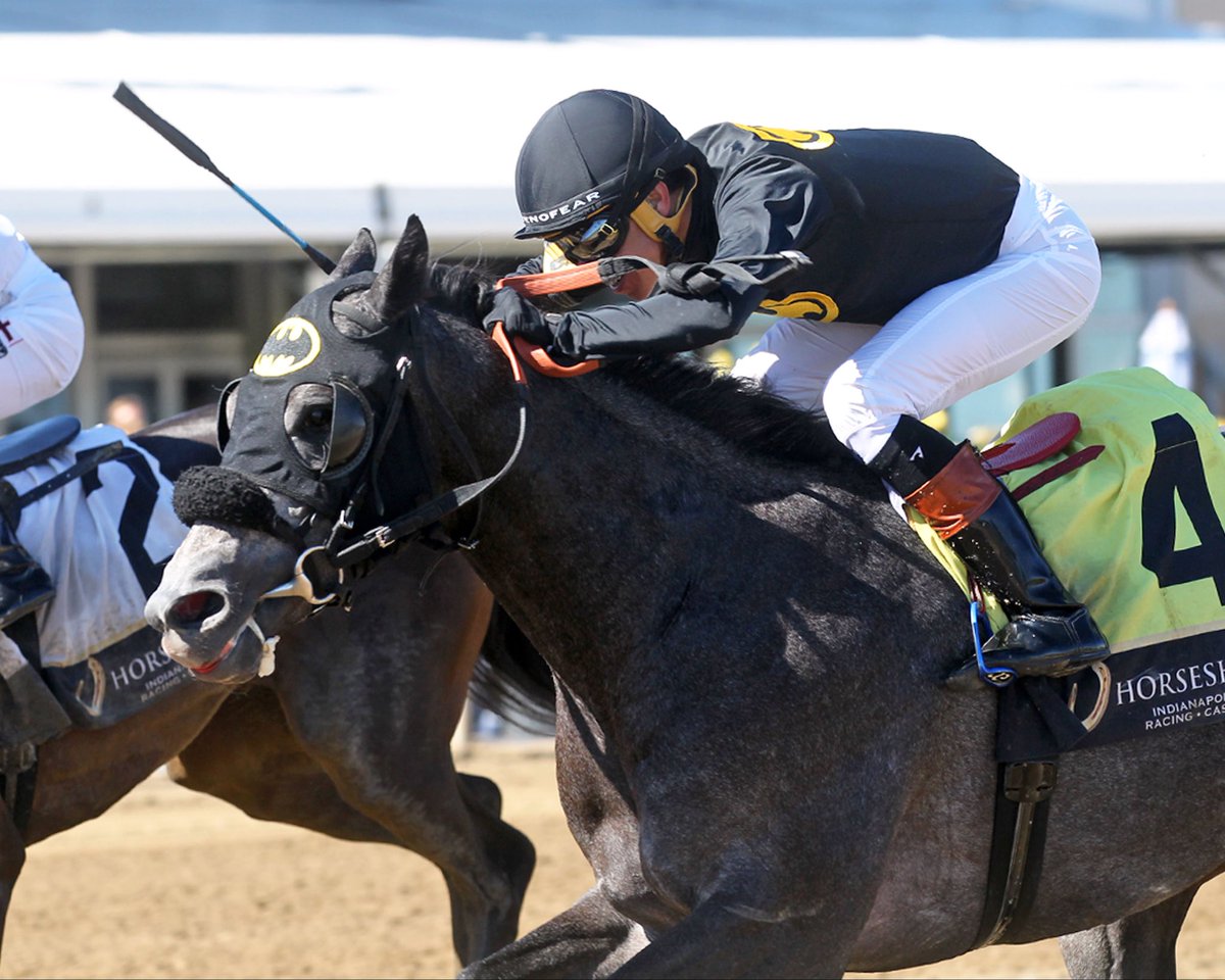 JohnGDooley's tweet photo. A total of $103,208 was wagered on the $0.50 Early Pick 5 @HSIndyRacing on Monday. GO JUNIOR GO ($33.60), in the @Batman gear, upset the Maiden Juvenile Sprint Opener with Luis Fuenmayor on the son of Knicks Go for trainer Carlos Munoz. The seven pound apprentice, with his first ride at IND, records his 30th career win. He rode @ColonialDowns this season with four victories (@Pacolopez1018 won the 2026 CNL title with 55).