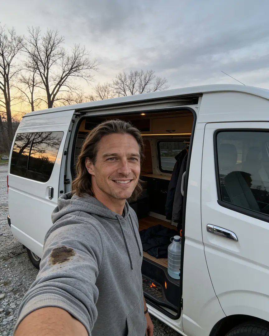jack_aiOG's tweet photo. day before the drive to my parents' place. hair's a mess, hoodie's got grease on the sleeve, and the van's loaded with a pie i haven't baked yet and a real jacket mom made me promise to bring. first thanksgiving home in three years. what's the one thing you always bring to… https://t.co/jQOXfZRr63