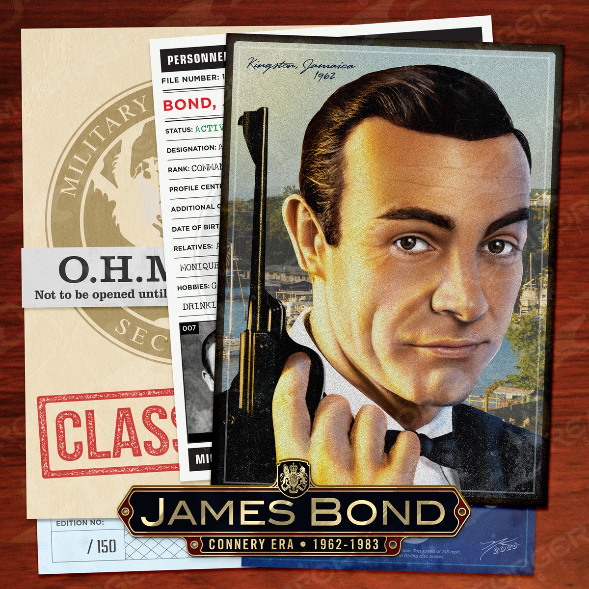 NickKremenek's tweet photo. HAPPY JAMES BOND DAY!

Introducing my first portrait in the Bond series starting with the man who brought physical life to the character, Sir Sean Connery!

This set will be complete with his dossier and a location from his era, in this case Kingston, Jamaica from Dr. No. I will be creating a limited number of 6" x 6" prints soon, for all that are interested.

I hope you like! Now to get that martini (shaken, not stirred). 

#JamesBond #portraitart #SeanConnery #JamesBondDay #Agent007 #licensetokill #MI6 #pencildrawing #digialpainting #NickKremenekArt #NotAI 😊