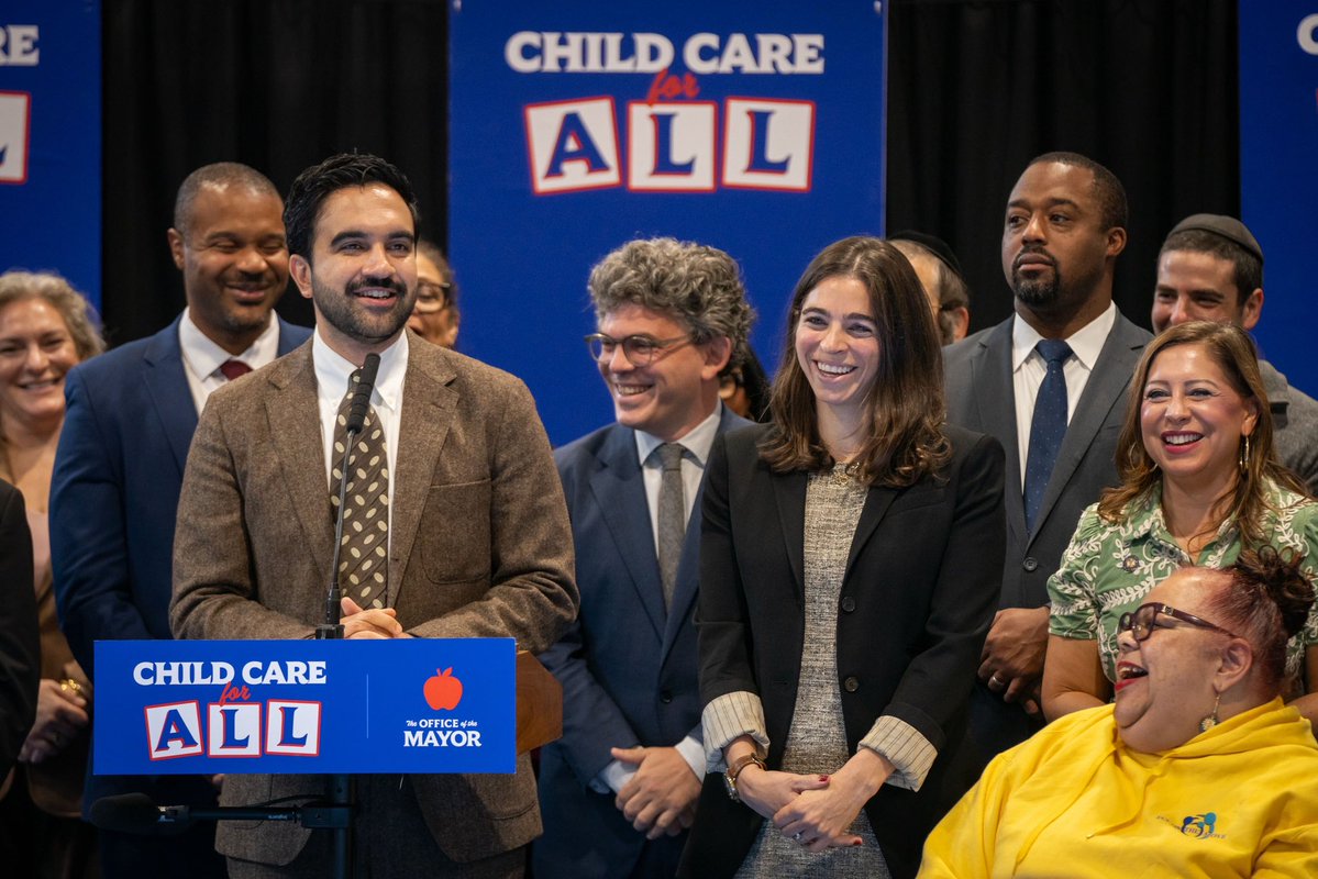 NYCMayor's tweet photo. We’re moving 10,000 low-income children off the child care voucher waitlist — at absolutely no cost to their families.

Eligible families with children ages 6 weeks to 13 years, and through age 19 for children with special needs, will be invited to apply for a voucher on a rolling basis.

Once approved, finding care is as simple as visiting https://t.co/iRs25GSSOm to locate licensed child care providers that accept vouchers.

No New Yorker will be left behind in the fight for universal child care.
