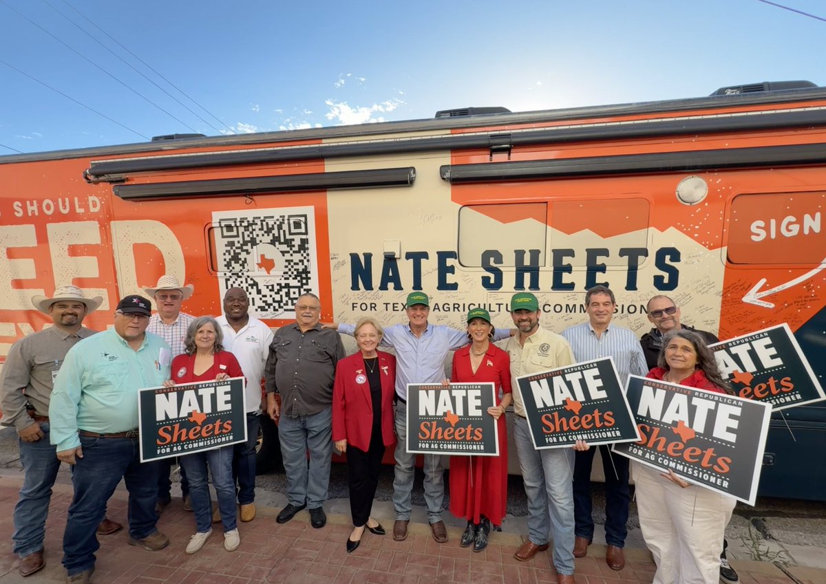 natesheetsforTX's tweet photo. Stop #11 — Giddings, Texas! Thank you to the Lee County Republican Party for hosting us and to State Rep. @StanGerdesforTX and Senator @LoisKolkhorst  for joining us.

Nothing beats hearing directly from the people who know their land, their communities, and Texas agriculture firsthand. #TxLege #TexansShouldFeedTexans