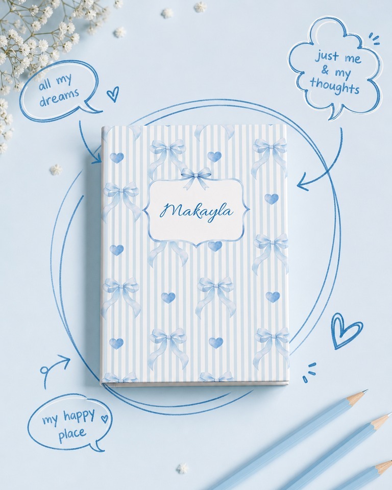 luis_lcsp's tweet photo. A new notebook, a new era. Personalized with your name on the cover, because notes feel different when they’re truly yours. Soft pink and blue tones for a semester full of fresh pages. https://t.co/sIszcYfkuJ