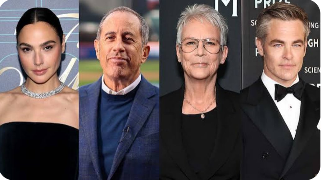 YisraelOfficial's tweet photo. 🩵🤍🩵

WE SUPPORT ISRAEL❣️

Gal Gadot, Jerry Seinfeld, Jamie Lee Curtis, and Chris Pine. https://t.co/zNDPcrYkCQ