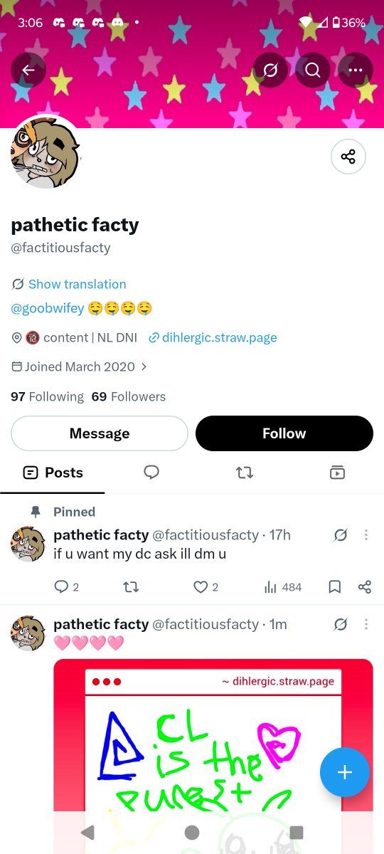 CYBERdaCREATURE's tweet photo. THIS PERSON INTERACTS WITH STRAIGHT UP PEDOS AND POSTS PEDO SYMBOLS. PLEASE BLOCK. https://t.co/Z2IbdyyqEq
