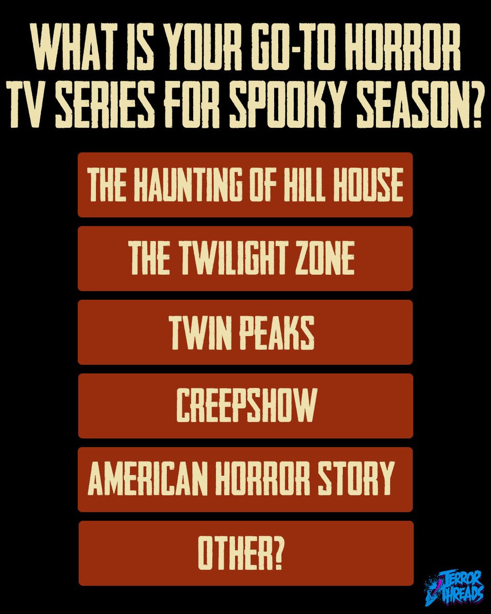 Terror_Threads's tweet photo. Everyone has that one series they go back to when spooky season hits. What’s yours? https://t.co/71GNmeSmfv
