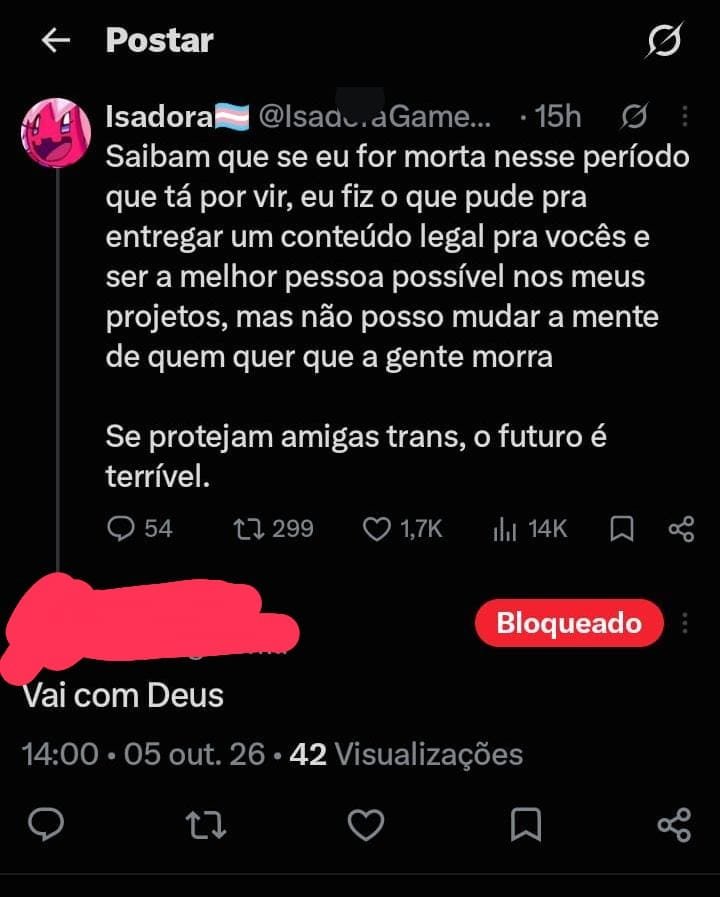 IsadoraGameOver's tweet photo. E depois insistem que é "só opinião diferente" né, esses são só alguns dos comentários que recebi hoje.

Mas que continuem, tô podendo filtrar bastante quem eu quero que esteja na minha comunidade. https://t.co/NlSqJJT012