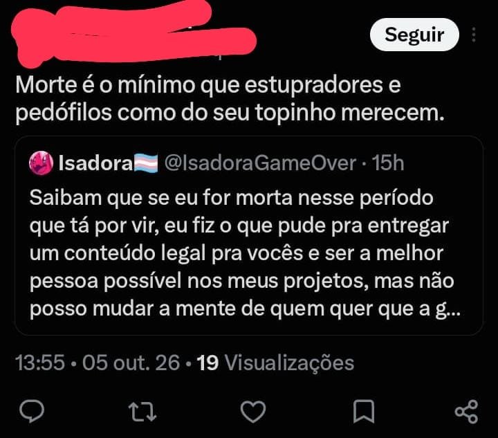 IsadoraGameOver's tweet photo. E depois insistem que é "só opinião diferente" né, esses são só alguns dos comentários que recebi hoje.

Mas que continuem, tô podendo filtrar bastante quem eu quero que esteja na minha comunidade. https://t.co/NlSqJJT012
