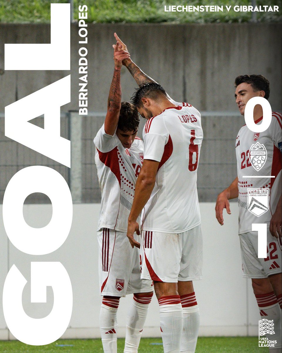 GibraltarFA's tweet photo. GOALLLLLLL ⚽️
Bernardo Lopes scores his first goal for Gibraltar after a brilliant delivery from Leon Mason 🎯 https://t.co/xaD1yiFLwA
