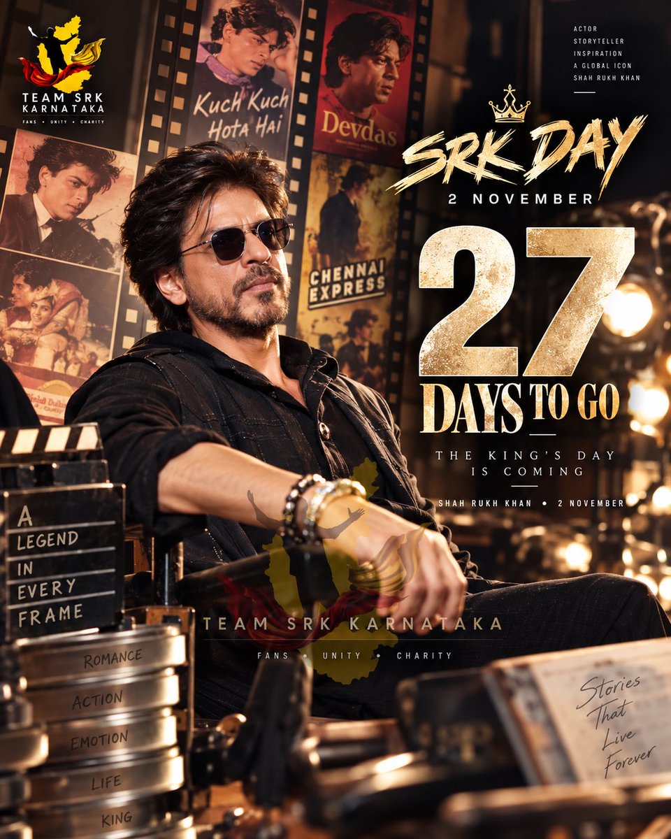 teamsrkkarnatak's tweet photo. 27 DAYS TO GO #SRKDay
From unforgettable characters to timeless dialogues, some stars become part of cinema history. Shah Rukh Khan became a chapter that generations continue to celebrate. 🎞️❤️
@iamsrk @iamsrkclubofficial @teamsrkfc
#SRK #KING #ShahRukhKhan #TeamSRKKarnataka https://t.co/W0d1RPXrwQ