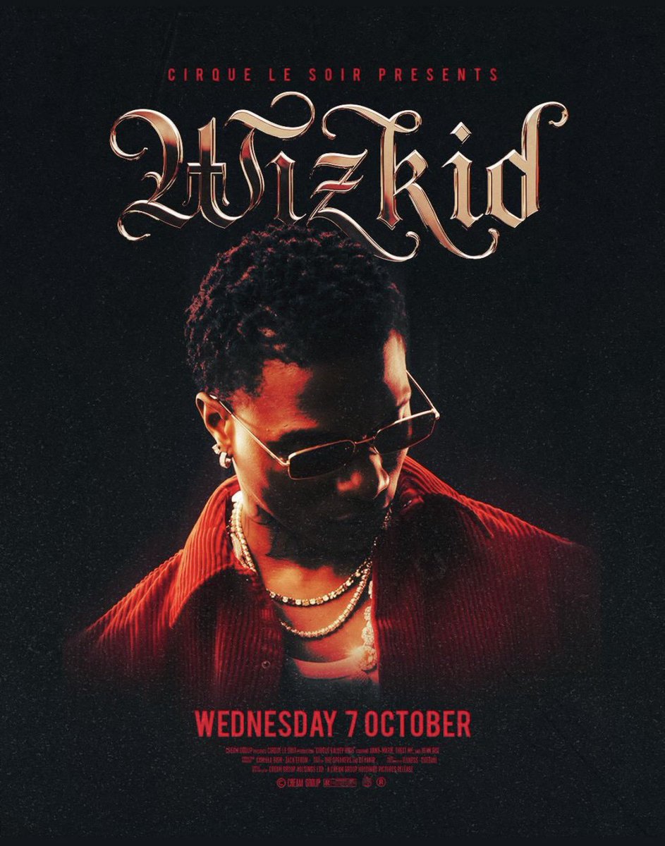 AlbumTalksHQ's tweet photo. 🚨 WIZKID WILL BE PERFORMING AT CIRQUE LE SOIR CLUB IN LONDON THIS WEDNESDAY 🔥💪🏽 https://t.co/j0cYlVWhA4