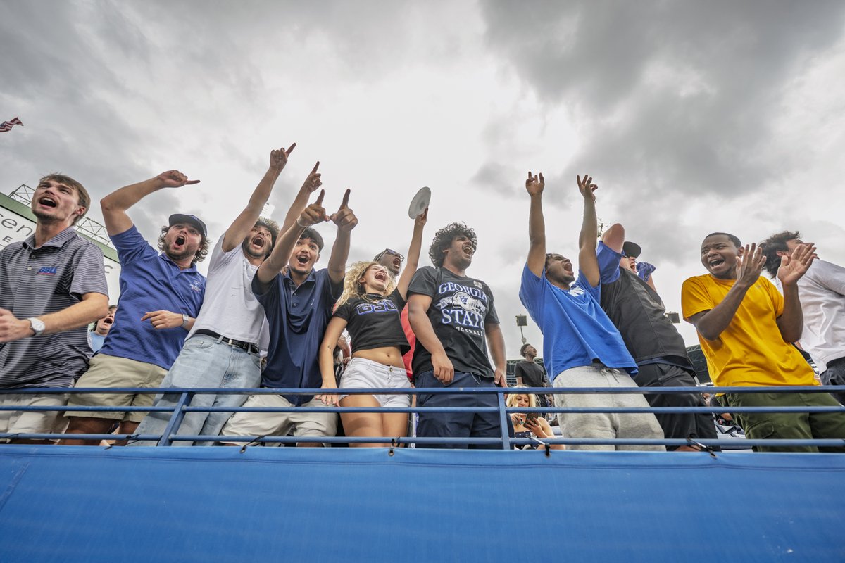 GeorgiaStateU's tweet photo. PANTHERS WITH THE W! Homecoming ended with a bang this past Saturday and we love seeing our Panthers come together during this time of year. https://t.co/QHk8WWplEX