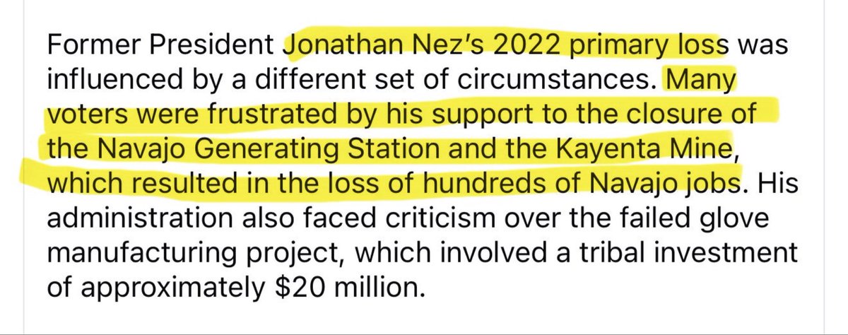 AZPoliticsJunky's tweet photo. @NezForAZ Were you supporting small businesses when you supported the closure of the Navajo Generating Station and Kayenta Mine costing hundreds of jobs for rural Arizona? https://t.co/obUR0hScrn