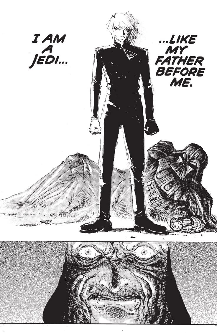 MechaTokuMahou's tweet photo. Star Wars: Jedi no Kikan // Return of the Jedi (1999)
Drawn by Shinichi Hiromoto https://t.co/UUVdrjOant
