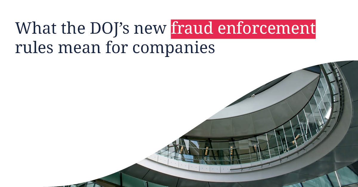 DLA_Piper's tweet photo. The DOJ's new Corporate Enforcement Directive (26-12) directs prosecutors to prioritize alleged fraud involving #Healthcare, #GovernmentContracts, #Tax, and #InternationalTrade.

Read our alert: https://t.co/OudC8jWa1C https://t.co/iGE3l1keMP