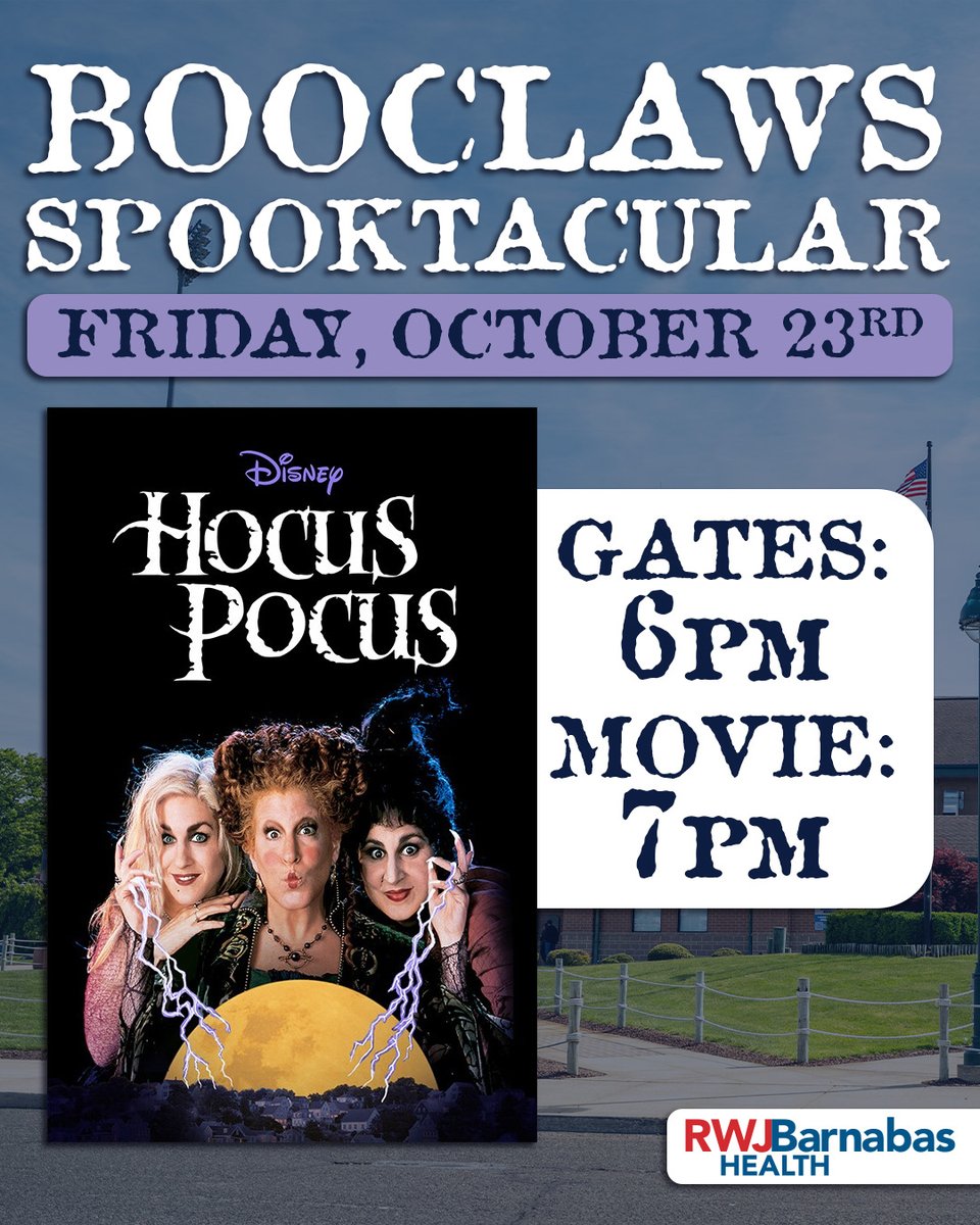BlueClaws's tweet photo. The BooClaws Spooktacular is back! See Hocus Pocus on the big board, trick-or-treat, and much more! Tickets start at just $10 and are currently on sale: https://t.co/QcvJmemQQm https://t.co/qcTHdzjiUe