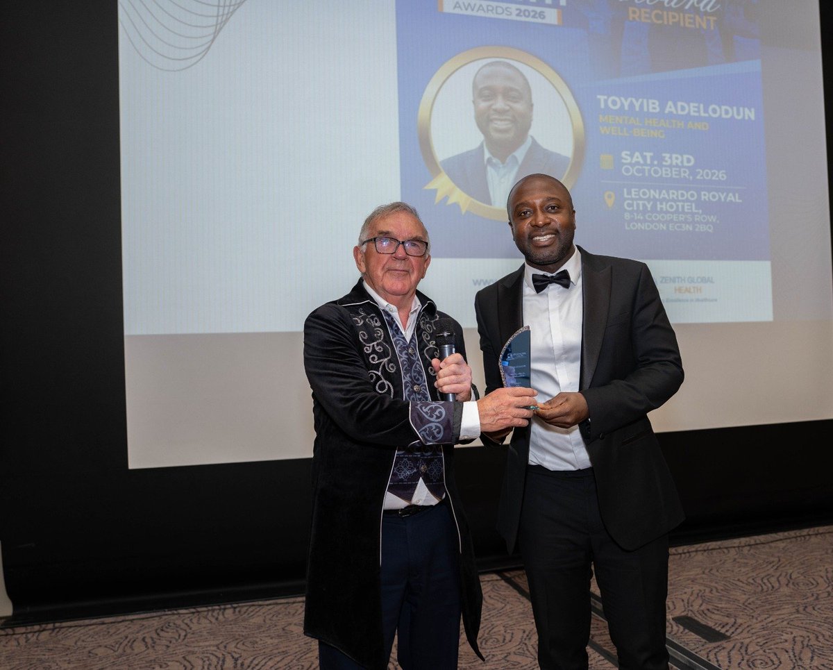 taadelodun's tweet photo. 15 years ago, I spent five months in psychiatric care.

On Saturday, I received a Mental Health & Wellbeing Award in London.

When I came to the UK in 2008, I came to study and build a better life.

But in the middle of my studies, I experienced a mental health crisis that changed everything.

After leaving psychiatric care, I had to rebuild my life from zero couchsurfing with family and friends.

Then I took a job as a construction labourer. At 30, I went back to university as an undergraduate.

Then I worked my way into project management, became an inspirational speaker and mentor supporting communities and young people around the country and internationally.

Yesterday, that journey was recognised at the Zenith Global Awards in a room full of inspiring global changemakers.

A difficult chapter is not the end of your story. 

There are still pages ahead that will surprise you.

Thank you to Zenith Global Health for this recognition.

And thank you to everyone who has listened to my story, shared it, supported me, or found a little hope in it.

We will continue to support one another to succeed. ❤️
