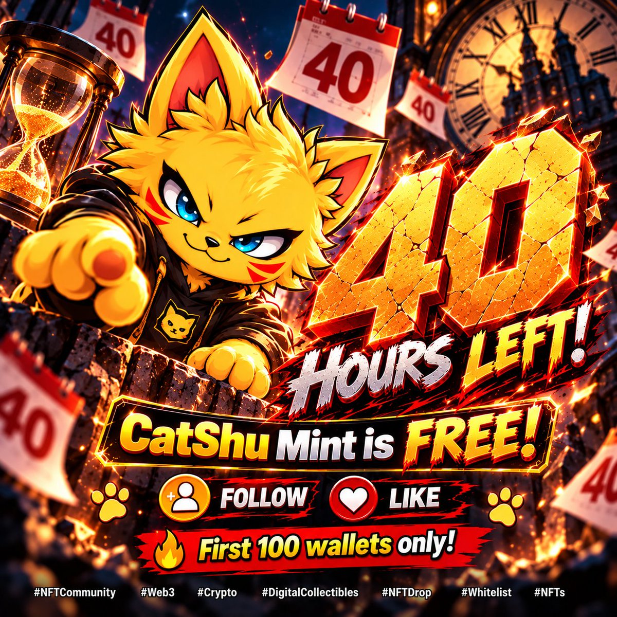 1catshu's tweet photo. 40 Hours To Go! ⏳🐱
https://t.co/pq81cAx3kC https://t.co/l3iAu34Et9