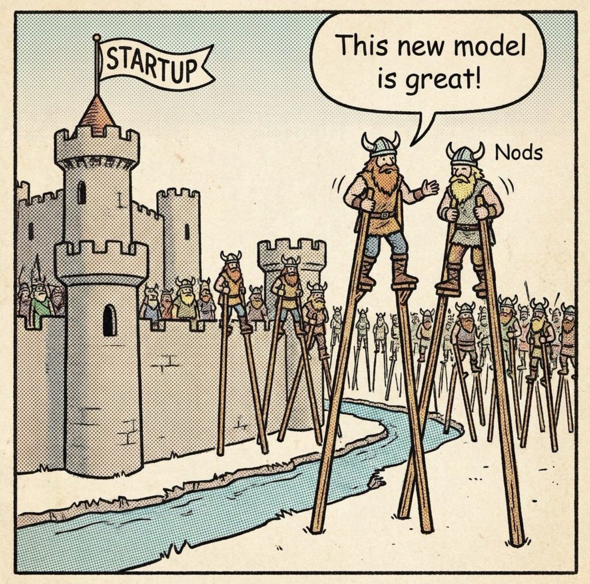bubs's tweet photo. RIP Moats. AI has killed nearly all software moats. If you're building a digital product, SaaS, App, etc... You have no moat. Anybody can create your product in hours with a few hundred bucks in tokens.

Sure, your full technical architecture and the robustness of your product would be harder to replicate... but a potential customer doesn't know or doesn't care. Well they probably do care, but now they're bombarded with so much well produced marketing slop, they're a bit option-exhausted and skeptical of everything. Vibe Code Slop vs Handcoded Technical Precision is indistinguishable to a customer.

The quality of short animation ads (I just made one, it's great) that are possible with Opus 5.5... the big budget cinema quality ad you can create with Higgsfield... the fully automated sales funnel of personalized content... everybody is getting it now, everywhere, all the time. Even the plumber in your rural town 6hrs from you is getting startup ads and outbound sales calls/emails.

GTM has never been harder. That doesn't mean it can't be done, but it points to an incredible irony that's happening in tech. Some companies like Instinct will rocket to billion dollar valuations in minutes... doing mostly what other agents can do with some new experience, using the latest model unlocked interactions... likely to be Poked off the top step without a Clue as to why in a few weeks when something new takes the hype-title.

But the tried and true still work for customer validation. Talk to your customers. Do founder led sales to find your first 100 customers. Do the things that don't scale that teach you about your customer and how to better serve them with something useful that adds value to their lives. When people use something that "just works," is priced fairly and is from a brand they have grown trust and have affinity for they'll stick around longer.

What is increasingly true now is there is nothing more important for a startup than distribution and unless you have an unfair advantage to reach your target customers it's going to be very hard for you to clear the clouds with enough usage and engagement to scale into a meaningful company.

Trying to become influential in a space is going to take a lot of time and effort because just like the noise in the product marketing space, all that noise is mostly coming from influencers pumping out content to farm any engagement they can get... and every influencer can automate slopthoughts and AI avatar captioned reels.

We're both in a time where nothing has ever moved faster, and yet maybe, the slow and steady will win over time. So sure, take a big swing, build your ideas, get customers... but be honest about the AI at the gates.