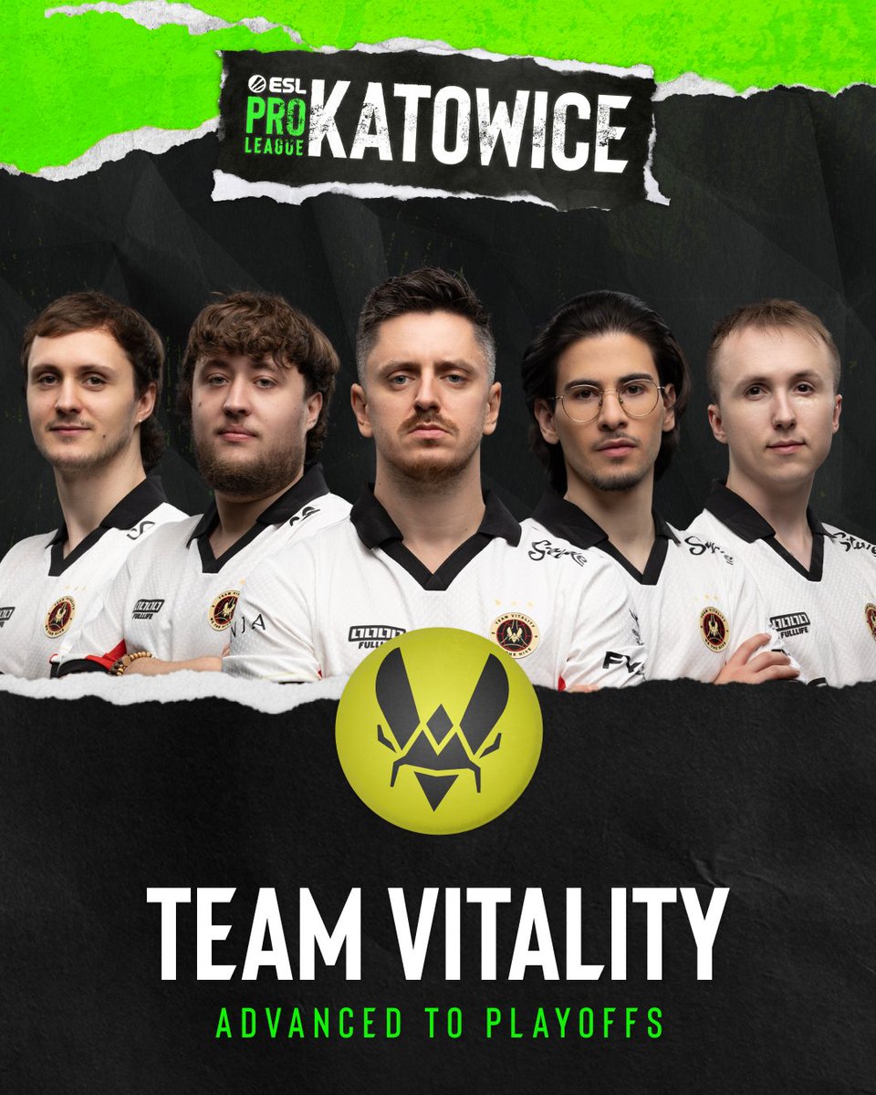 ESLCS's tweet photo. .@TeamVitalityCS will be in the Spodek Arena!! 💪

Welcome to the #ESLProLeague Katowice Playoffs 🎉🎉 https://t.co/pXeqDcKSIR