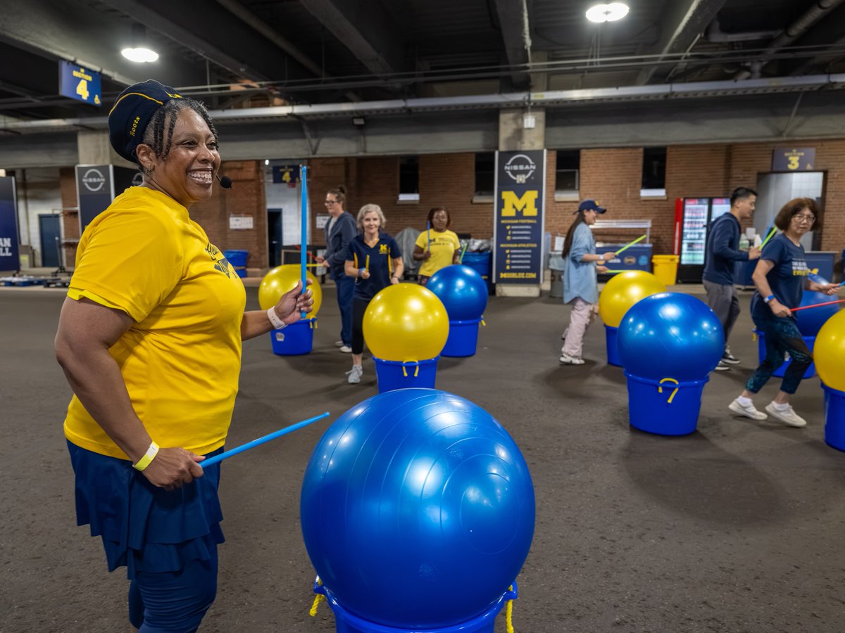 UMMHealthy's tweet photo. We captured plenty of smiles, movement and fun at Be Well in the Big House. From the field to the concourse, U-M faculty and staff came together to move, connect and focus on their well-being.

Visit our https://t.co/5ydS43wzLV to check out photos from the event!  📸 https://t.co/s3vuIhw8A8