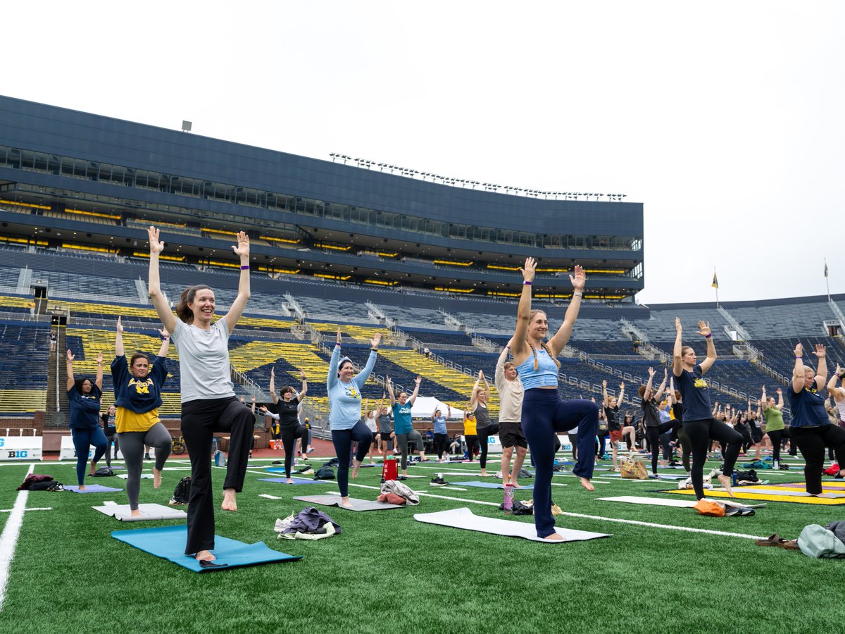 UMMHealthy's tweet photo. We captured plenty of smiles, movement and fun at Be Well in the Big House. From the field to the concourse, U-M faculty and staff came together to move, connect and focus on their well-being.

Visit our https://t.co/5ydS43wzLV to check out photos from the event!  📸 https://t.co/s3vuIhw8A8